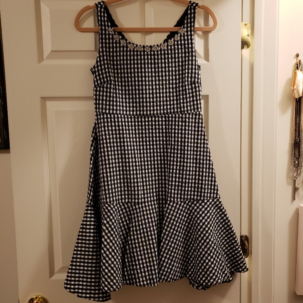 Chadwicks of Boston Black & White Gingham Dress